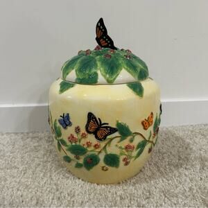 Harry & David Limited Edition Butterfly & Flower Large Cookie Jar